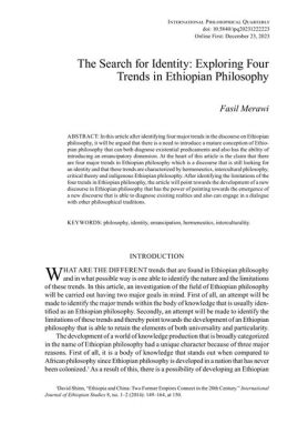  Learning to Bow: A Philosophical Exploration of Ethiopian Identity!